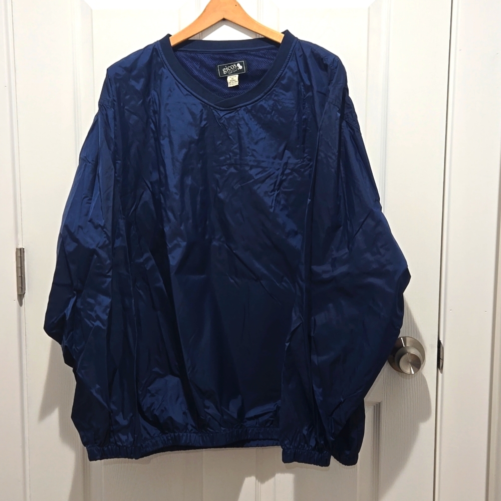 Gicos Golf Gear men's blue lightweight rainhacket pullover. Size XL
